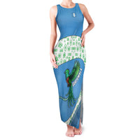 Guatemala Quetzal Bird Family Matching Tank Maxi Dress and Hawaiian Shirt with Tribal Motif and Libre Como El Quetzal Design - Wonder Print Shop