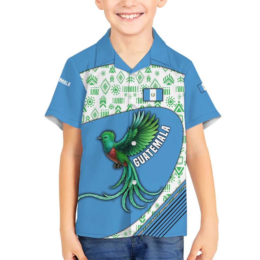 Guatemala Quetzal Bird Family Matching Tank Maxi Dress and Hawaiian Shirt with Tribal Motif and Libre Como El Quetzal Design - Wonder Print Shop