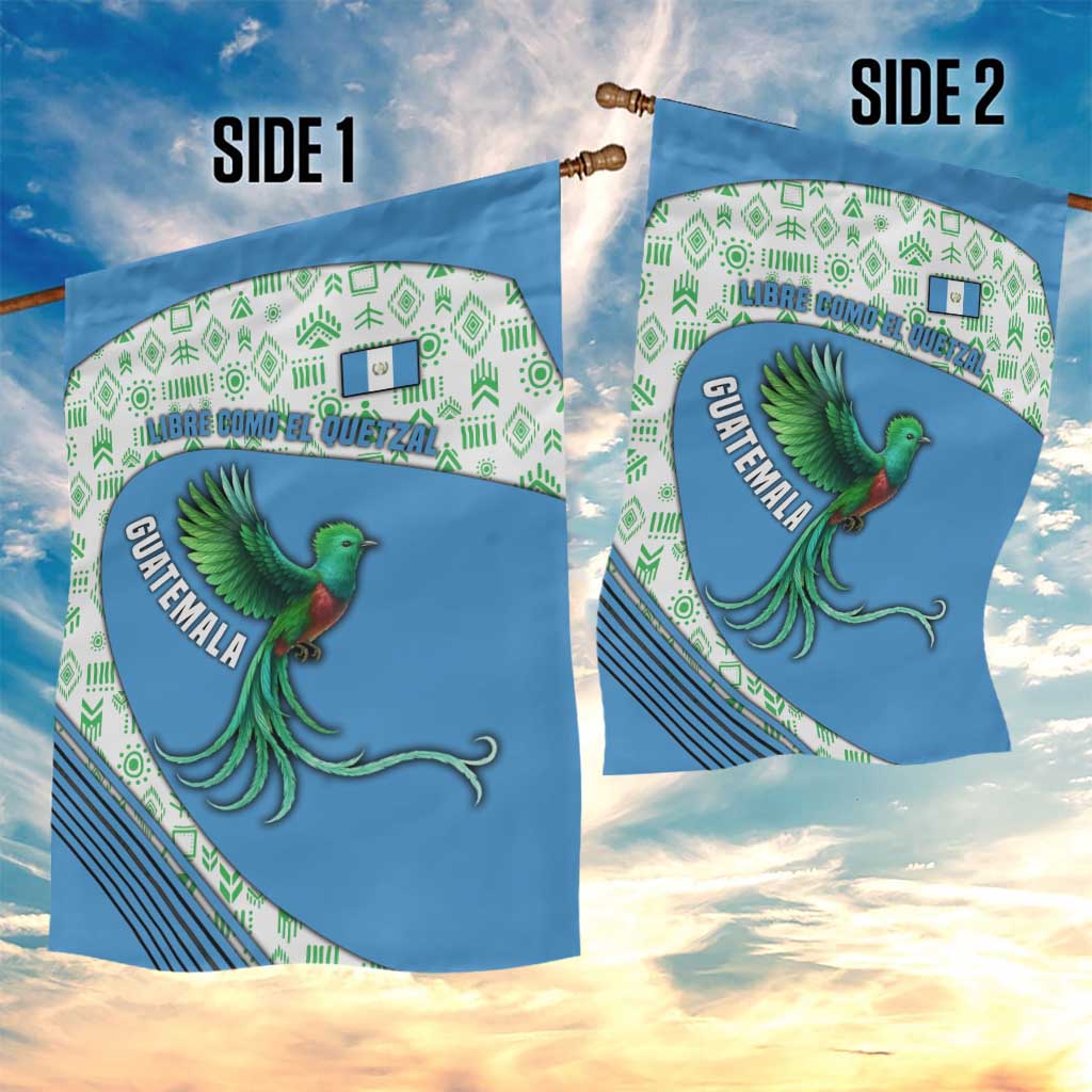 Guatemala Quetzal Bird Garden Flag with Tribal Motif and Libre Como El Quetzal Design - Wonder Print Shop