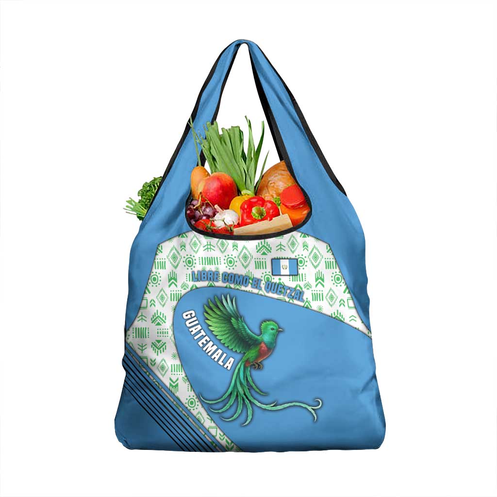 Guatemala Quetzal Bird Grocery Bag with Tribal Motif and Libre Como El Quetzal Design - Wonder Print Shop