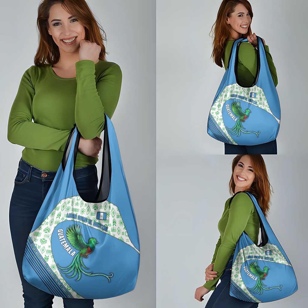 Guatemala Quetzal Bird Grocery Bag with Tribal Motif and Libre Como El Quetzal Design - Wonder Print Shop