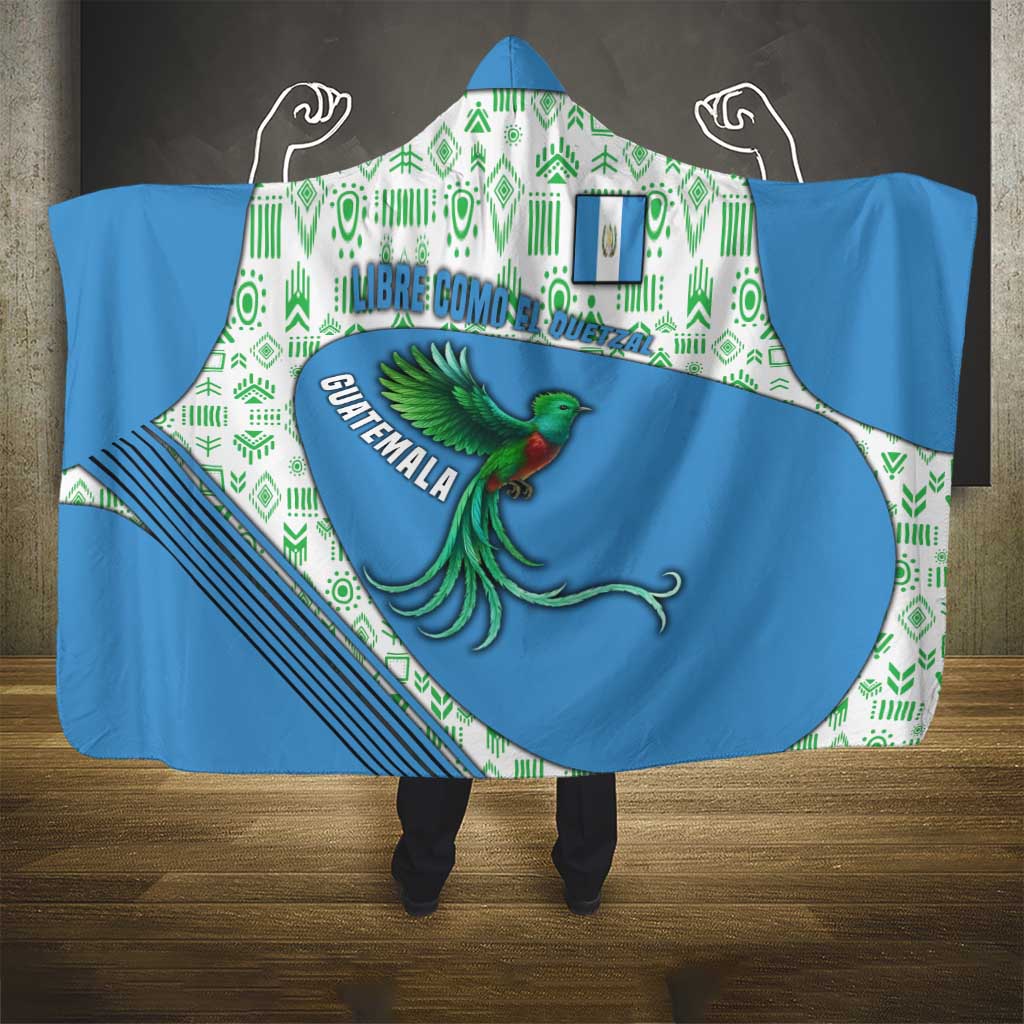 Guatemala Quetzal Bird Hooded Blanket with Tribal Motif and Libre Como El Quetzal Design - Wonder Print Shop