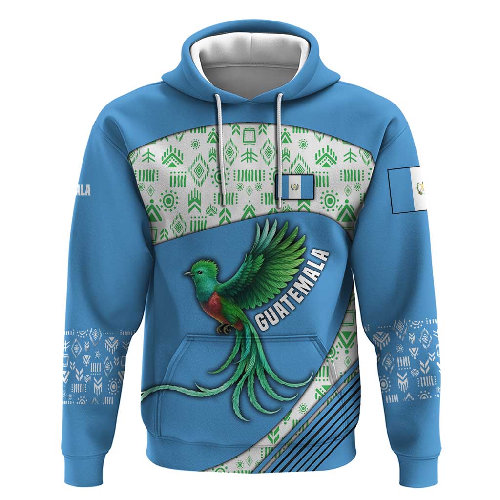 Guatemala Quetzal Bird Hoodie with Tribal Motif and Libre Como El Quetzal Design - Wonder Print Shop