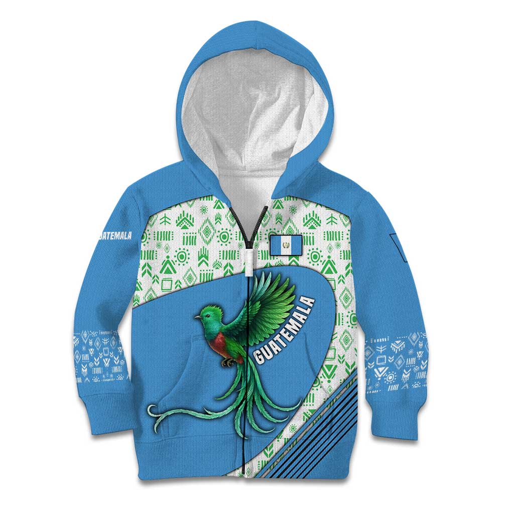 Guatemala Quetzal Bird Kid Hoodie with Tribal Motif and Libre Como El Quetzal Design - Wonder Print Shop
