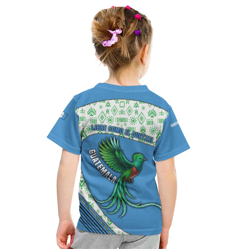 Guatemala Quetzal Bird Kid T Shirt with Tribal Motif and Libre Como El Quetzal Design - Wonder Print Shop