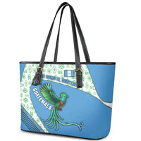 Guatemala Quetzal Bird Leather Tote Bag with Tribal Motif and Libre Como El Quetzal Design - Wonder Print Shop