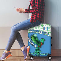 Guatemala Quetzal Bird Luggage Cover with Tribal Motif and Libre Como El Quetzal Design - Wonder Print Shop