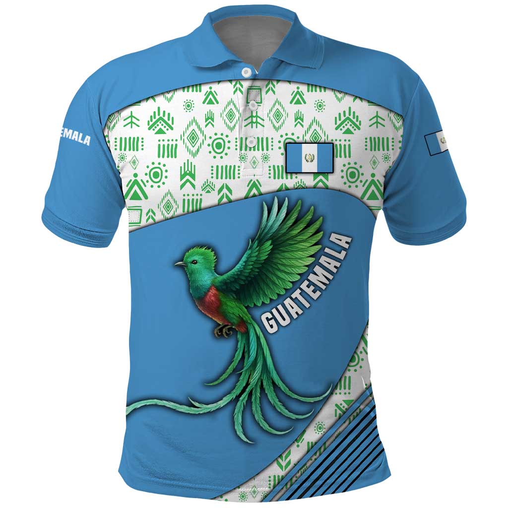 Guatemala Quetzal Bird Polo Shirt with Tribal Motif and Libre Como El Quetzal Design - Wonder Print Shop
