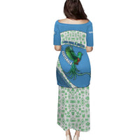 Guatemala Quetzal Bird Puletasi with Tribal Motif and Libre Como El Quetzal Design - Wonder Print Shop