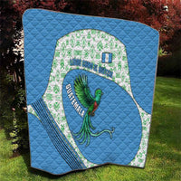 Guatemala Quetzal Bird Quilt with Tribal Motif and Libre Como El Quetzal Design - Wonder Print Shop