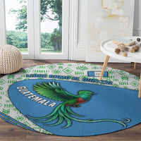 Guatemala Quetzal Bird Round Carpet with Tribal Motif and Libre Como El Quetzal Design - Wonder Print Shop