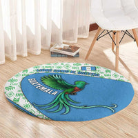 Guatemala Quetzal Bird Round Carpet with Tribal Motif and Libre Como El Quetzal Design - Wonder Print Shop