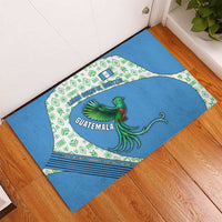 Guatemala Quetzal Bird Rubber Doormat with Tribal Motif and Libre Como El Quetzal Design - Wonder Print Shop