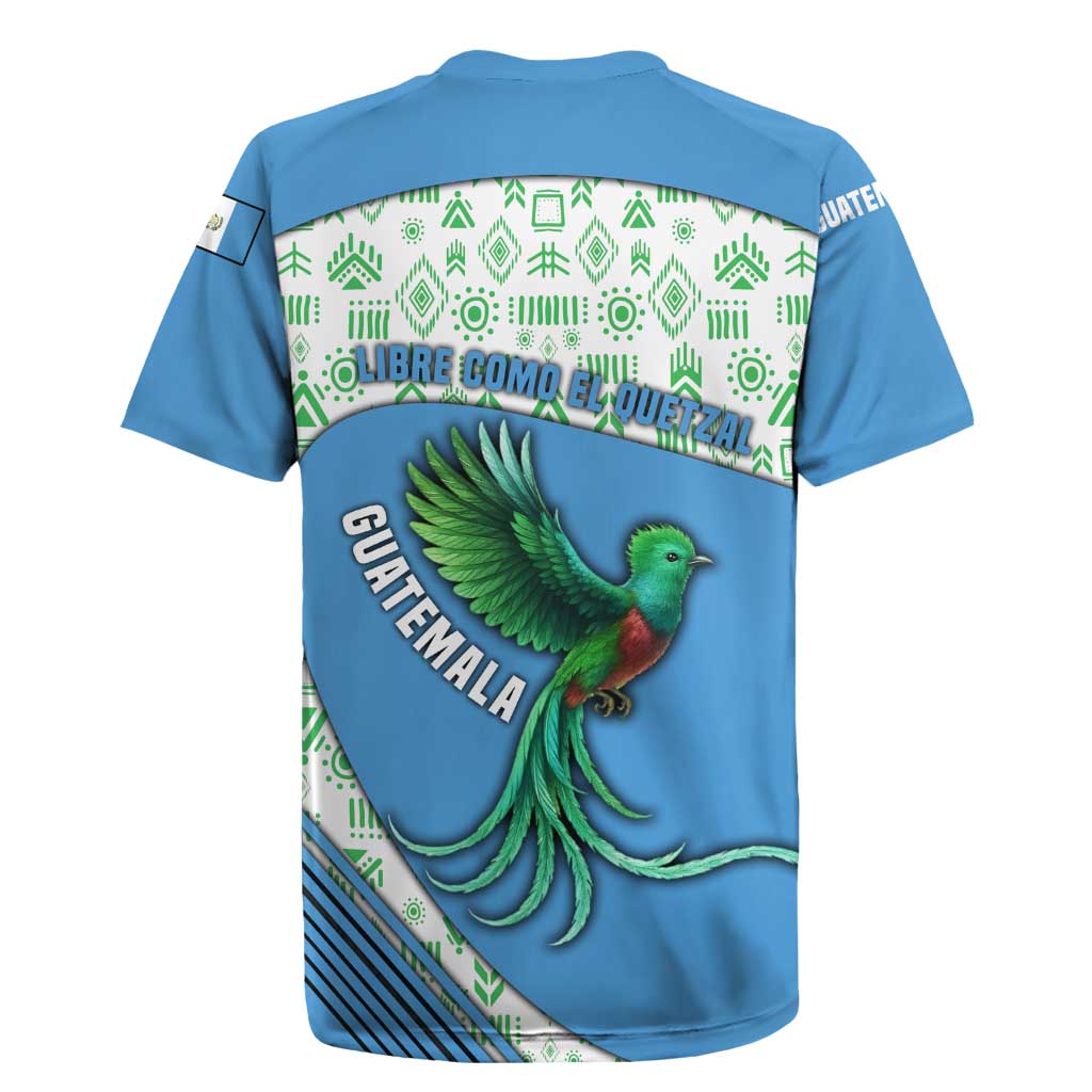 Guatemala Quetzal Bird Rugby Jersey with Tribal Motif and Libre Como El Quetzal Design - Wonder Print Shop