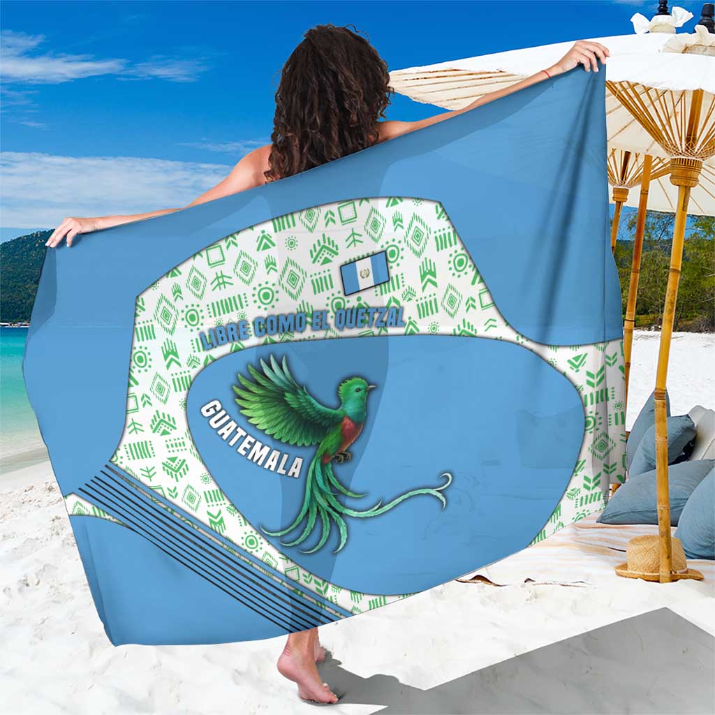 Guatemala Quetzal Bird Sarong with Tribal Motif and Libre Como El Quetzal Design - Wonder Print Shop