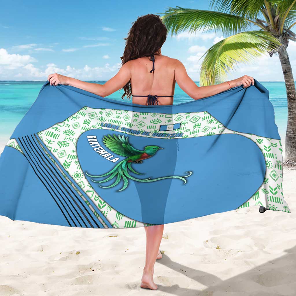 Guatemala Quetzal Bird Sarong with Tribal Motif and Libre Como El Quetzal Design - Wonder Print Shop