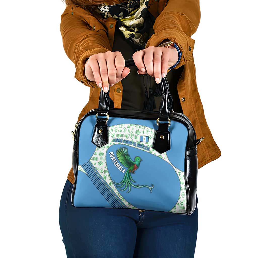 Guatemala Quetzal Bird Shoulder Handbag with Tribal Motif and Libre Como El Quetzal Design - Wonder Print Shop