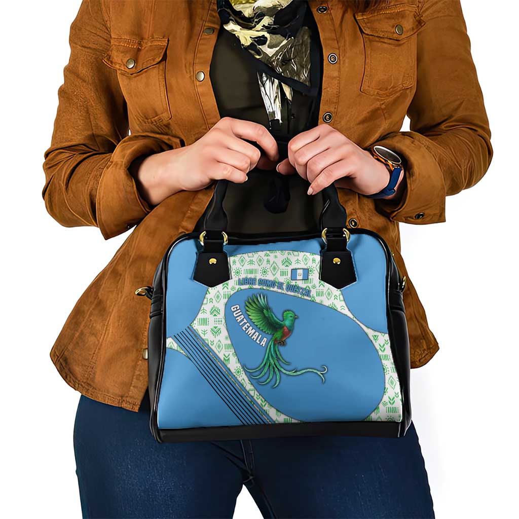 Guatemala Quetzal Bird Shoulder Handbag with Tribal Motif and Libre Como El Quetzal Design - Wonder Print Shop