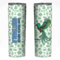 Guatemala Quetzal Bird Skinny Tumbler with Tribal Motif and Libre Como El Quetzal Design - Wonder Print Shop
