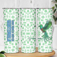 Guatemala Quetzal Bird Skinny Tumbler with Tribal Motif and Libre Como El Quetzal Design - Wonder Print Shop