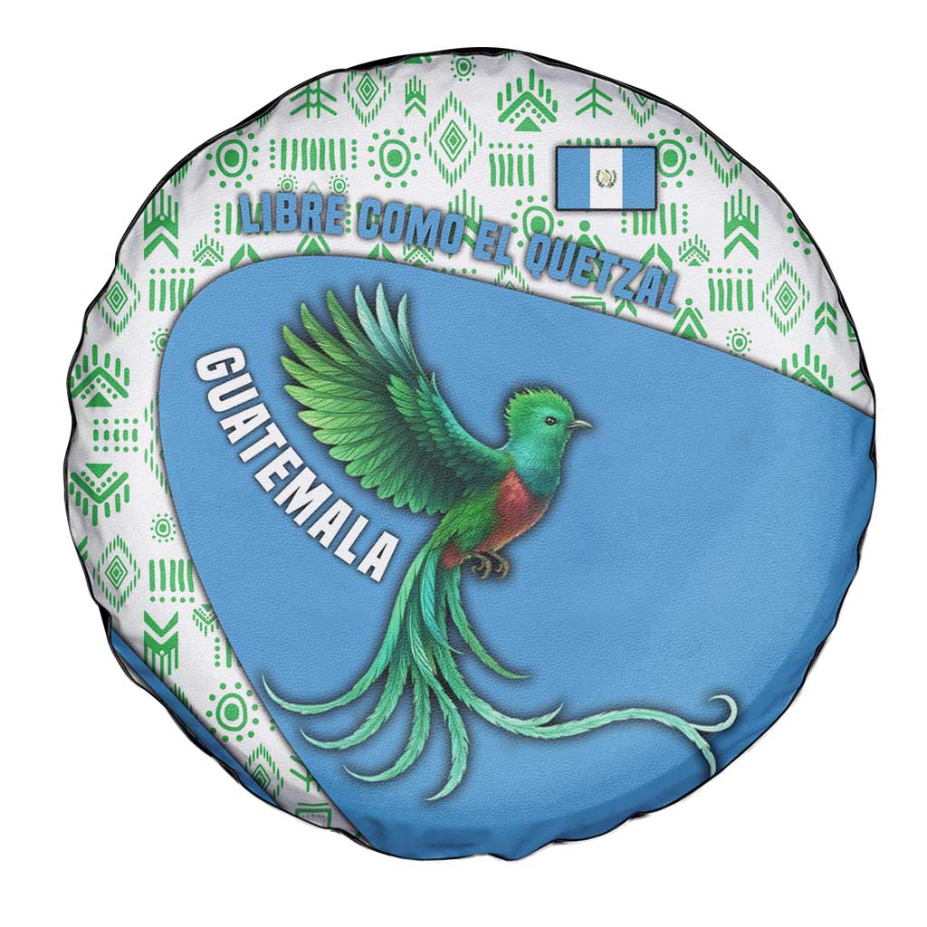 Guatemala Quetzal Bird Spare Tire Cover with Tribal Motif and Libre Como El Quetzal Design - Wonder Print Shop