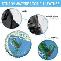 Guatemala Quetzal Bird Spare Tire Cover with Tribal Motif and Libre Como El Quetzal Design - Wonder Print Shop