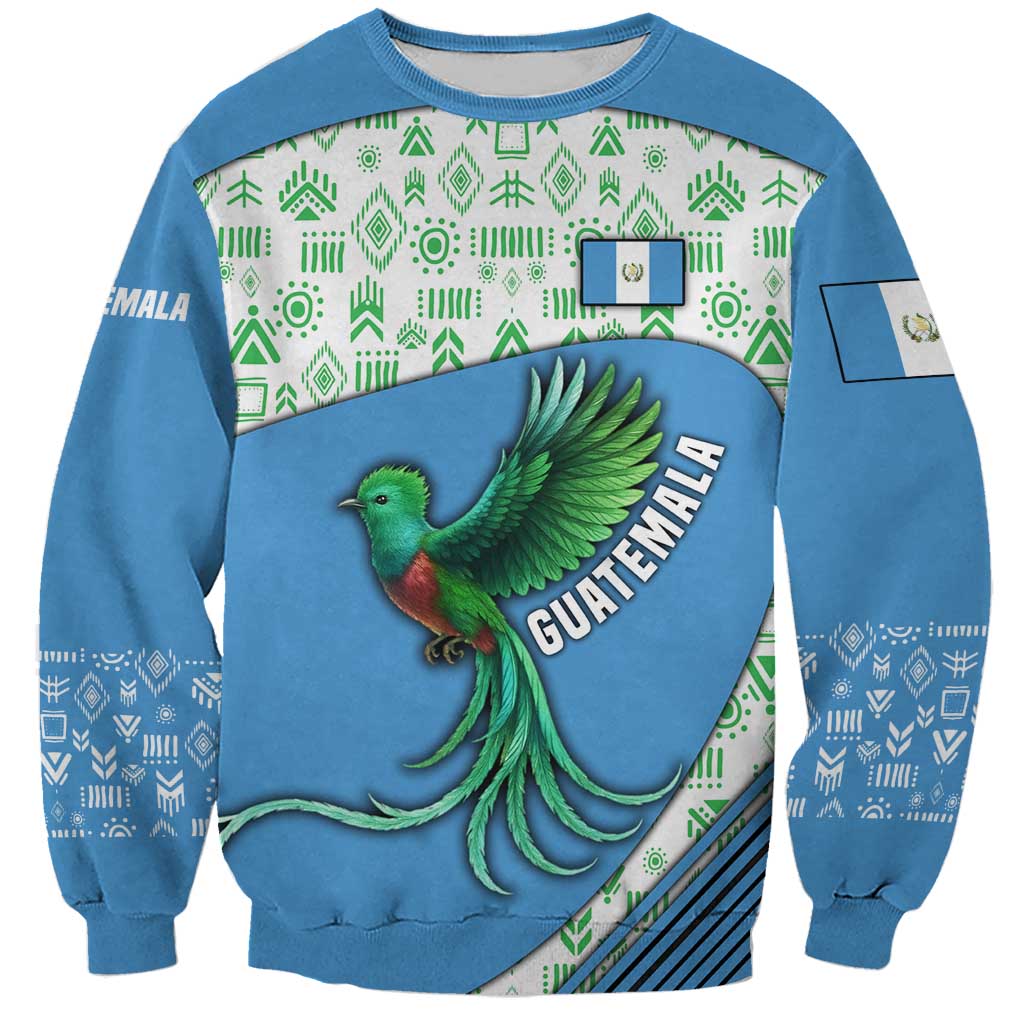 Guatemala Quetzal Bird Sweatshirt with Tribal Motif and Libre Como El Quetzal Design - Wonder Print Shop
