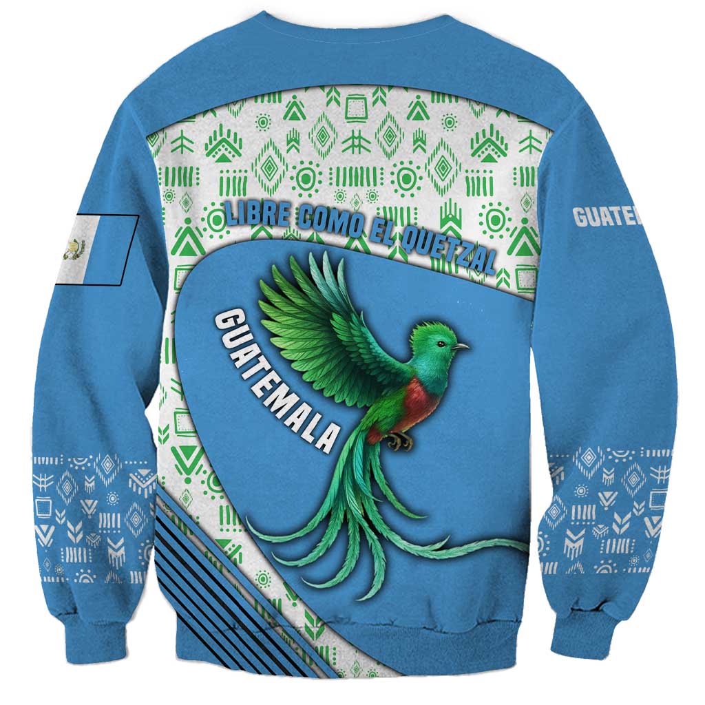 Guatemala Quetzal Bird Sweatshirt with Tribal Motif and Libre Como El Quetzal Design - Wonder Print Shop