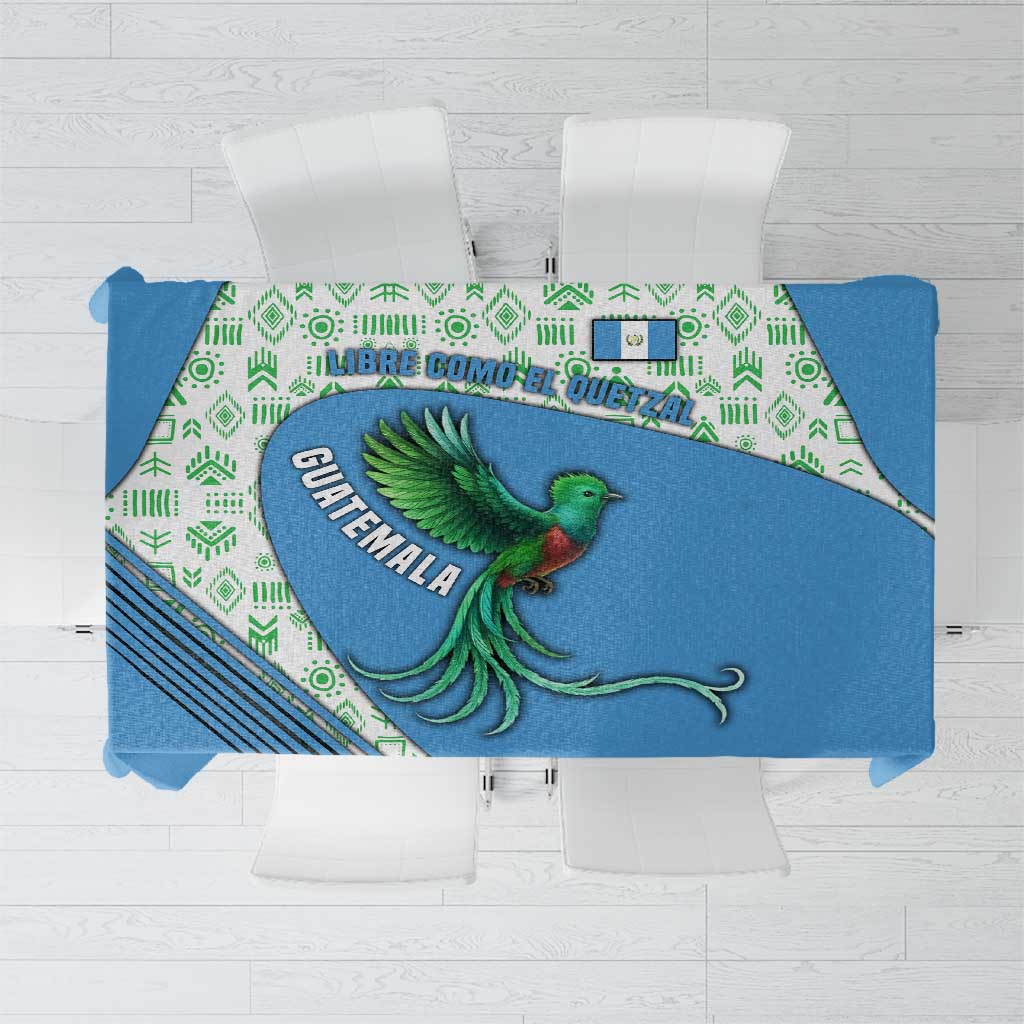 Guatemala Quetzal Bird Tablecloth with Tribal Motif and Libre Como El Quetzal Design - Wonder Print Shop