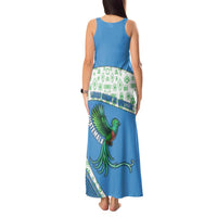 Guatemala Quetzal Bird Tank Maxi Dress with Tribal Motif and Libre Como El Quetzal Design - Wonder Print Shop
