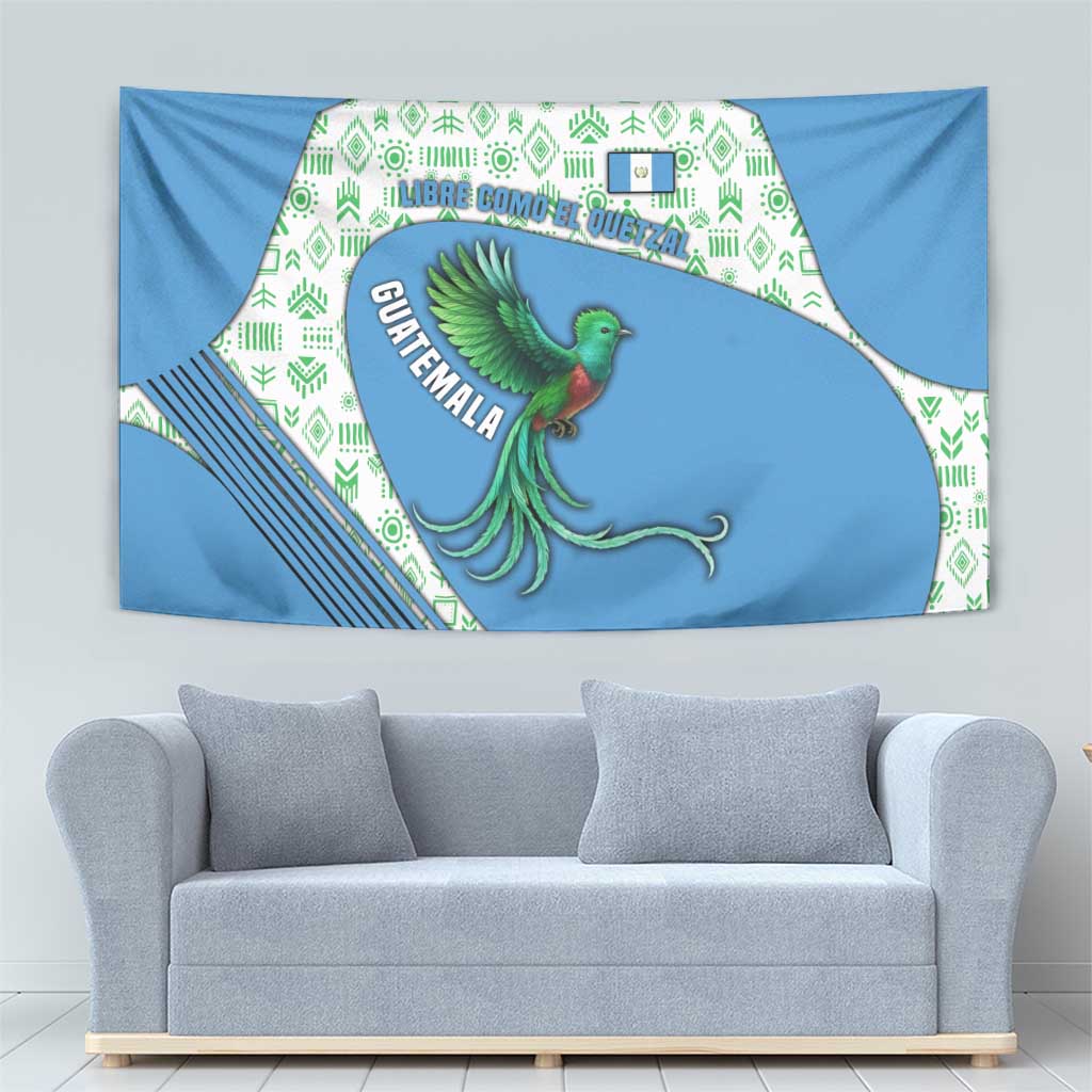 Guatemala Quetzal Bird Tapestry with Tribal Motif and Libre Como El Quetzal Design - Wonder Print Shop