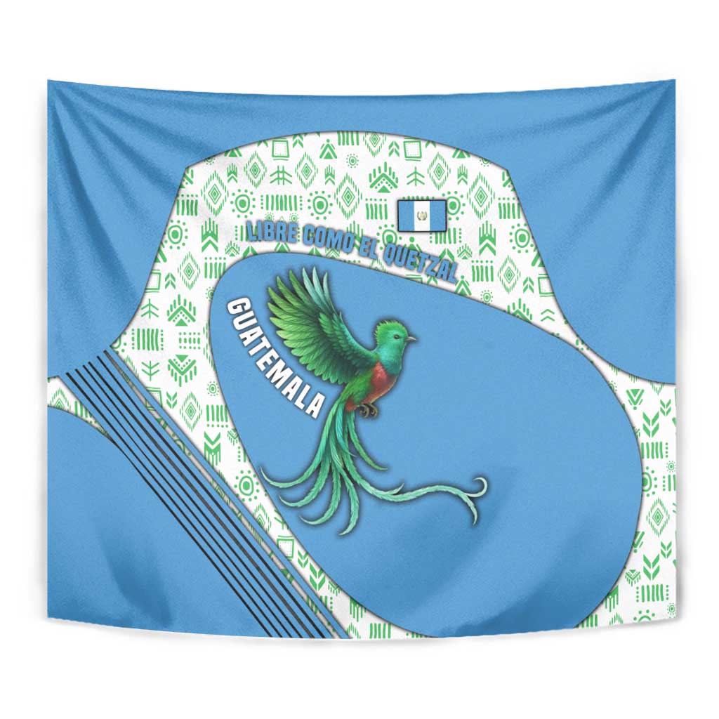 Guatemala Quetzal Bird Tapestry with Tribal Motif and Libre Como El Quetzal Design - Wonder Print Shop