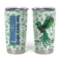 Guatemala Quetzal Bird Tumbler Cup with Tribal Motif and Libre Como El Quetzal Design - Wonder Print Shop
