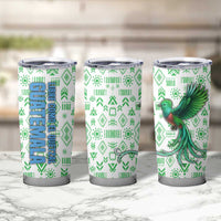 Guatemala Quetzal Bird Tumbler Cup with Tribal Motif and Libre Como El Quetzal Design - Wonder Print Shop