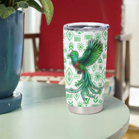 Guatemala Quetzal Bird Tumbler Cup with Tribal Motif and Libre Como El Quetzal Design - Wonder Print Shop