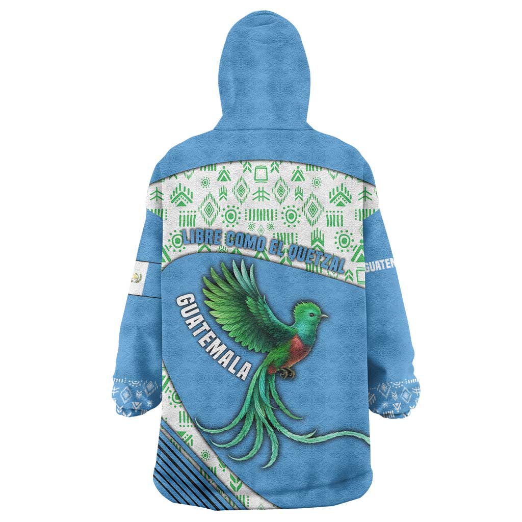 Guatemala Quetzal Bird Wearable Blanket Hoodie with Tribal Motif and Libre Como El Quetzal Design - Wonder Print Shop
