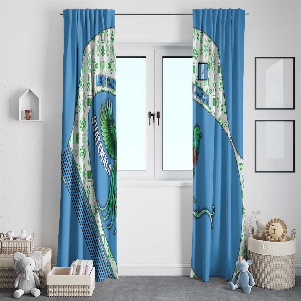 Guatemala Quetzal Bird Window Curtain with Tribal Motif and Libre Como El Quetzal Design - Wonder Print Shop