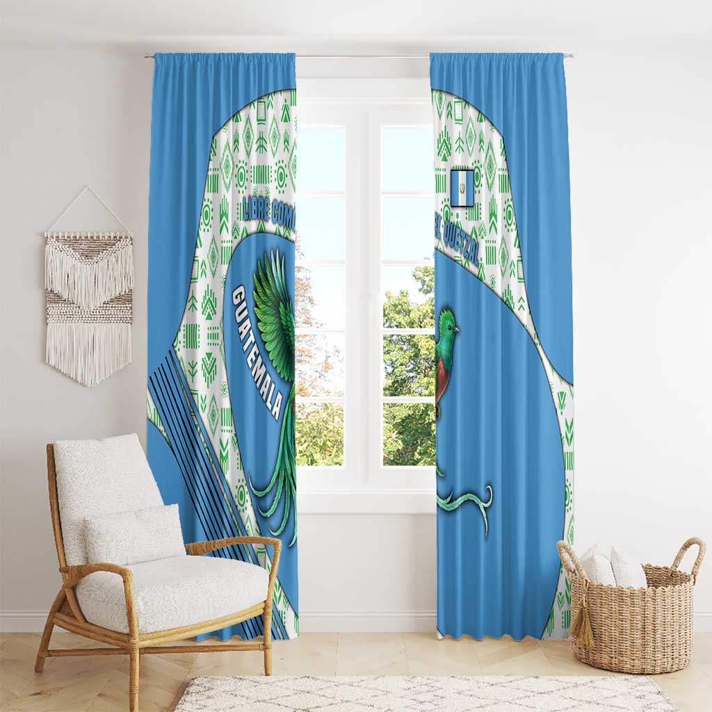 Guatemala Quetzal Bird Window Curtain with Tribal Motif and Libre Como El Quetzal Design - Wonder Print Shop
