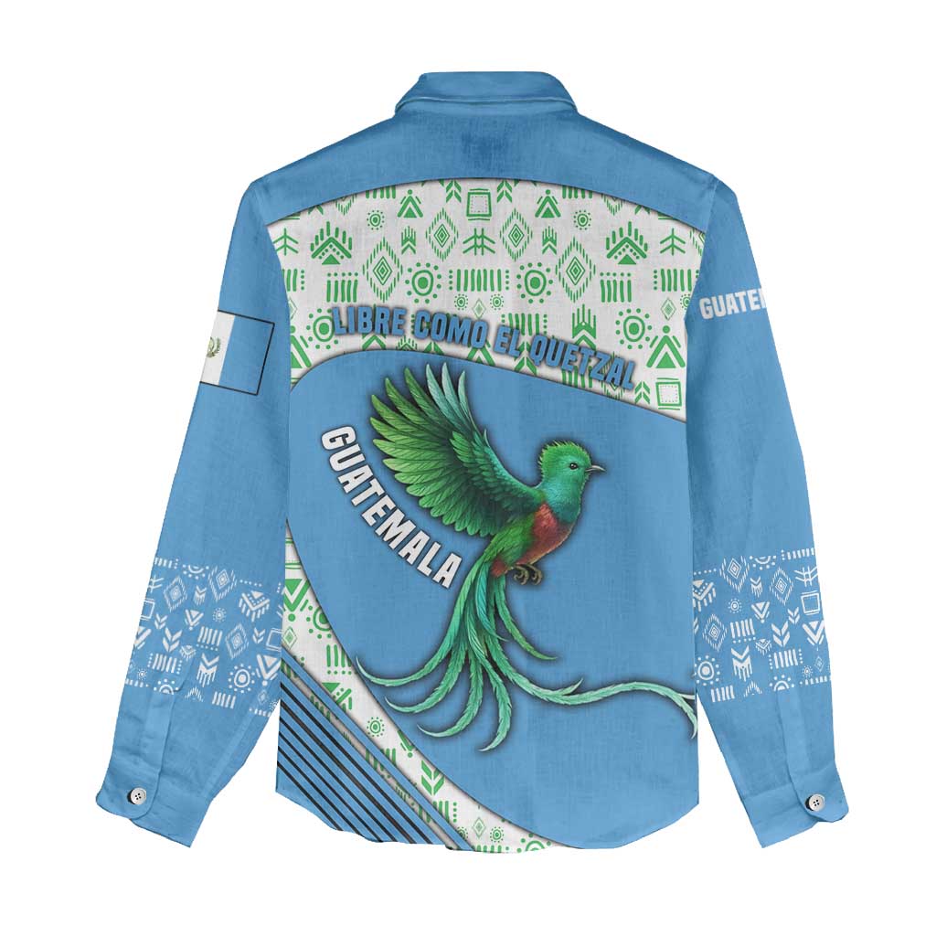 Guatemala Quetzal Bird Women Casual Shirt with Tribal Motif and Libre Como El Quetzal Design - Wonder Print Shop