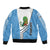Guatemala Cute Quetzal Bird Bomber Jacket with Blue White Flag Colors and Tribal Pattern Design - Wonder Print Shop