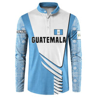 Guatemala Cute Quetzal Bird Button Sweatshirt with Blue White Flag Colors and Tribal Pattern Design - Wonder Print Shop