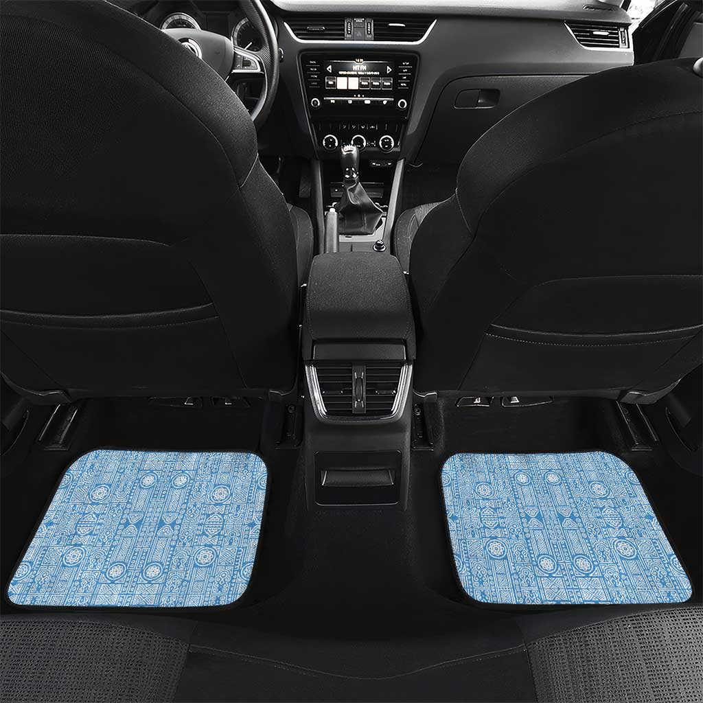 Guatemala Cute Quetzal Bird Car Mats with Blue White Flag Colors and Tribal Pattern Design - Wonder Print Shop