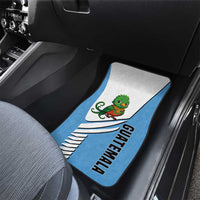 Guatemala Cute Quetzal Bird Car Mats with Blue White Flag Colors and Tribal Pattern Design - Wonder Print Shop