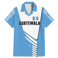 Guatemala Cute Quetzal Bird Family Matching Mermaid Dress and Hawaiian Shirt with Blue White Flag Colors and Tribal Pattern Design - Wonder Print Shop