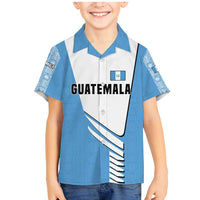 Guatemala Cute Quetzal Bird Family Matching Mermaid Dress and Hawaiian Shirt with Blue White Flag Colors and Tribal Pattern Design - Wonder Print Shop
