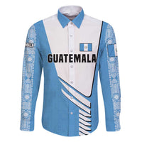 Guatemala Cute Quetzal Bird Family Matching Puletasi and Hawaiian Shirt with Blue White Flag Colors and Tribal Pattern Design - Wonder Print Shop