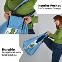 Guatemala Cute Quetzal Bird Grocery Bag with Blue White Flag Colors and Tribal Pattern Design - Wonder Print Shop