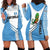 Guatemala Cute Quetzal Bird Hoodie Dress with Blue White Flag Colors and Tribal Pattern Design - Wonder Print Shop