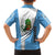 Guatemala Cute Quetzal Bird Kid Hawaiian Shirt with Blue White Flag Colors and Tribal Pattern Design - Wonder Print Shop