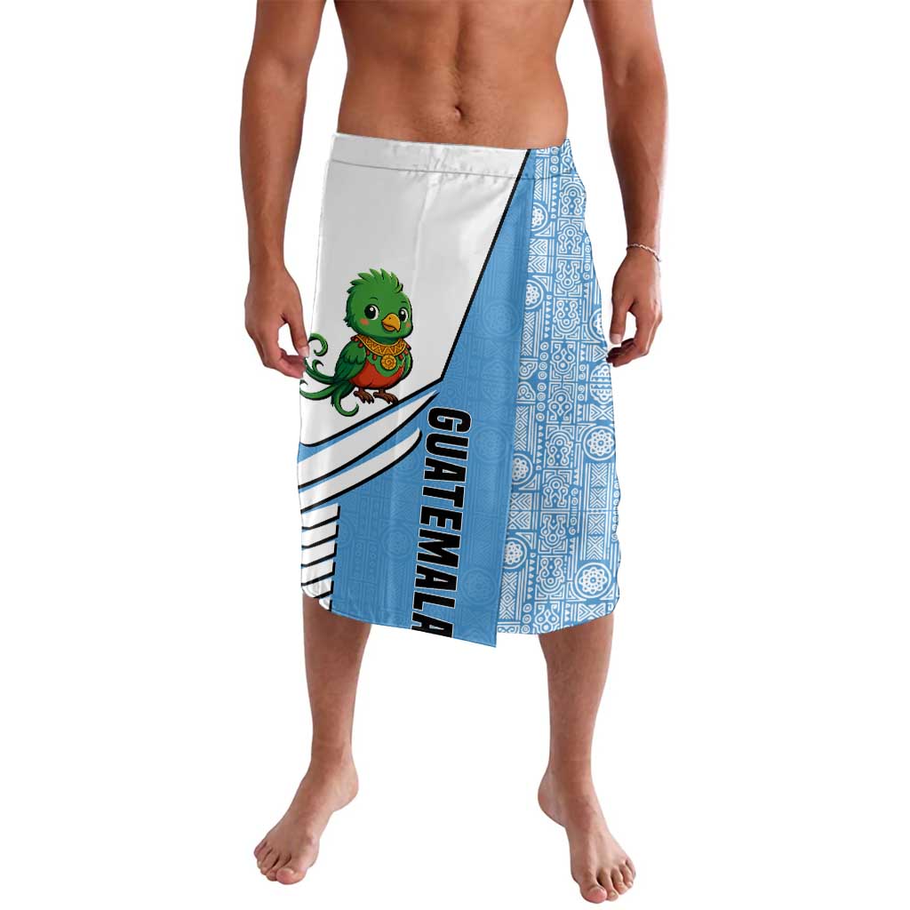 Guatemala Cute Quetzal Bird Lavalava with Blue White Flag Colors and Tribal Pattern Design - Wonder Print Shop